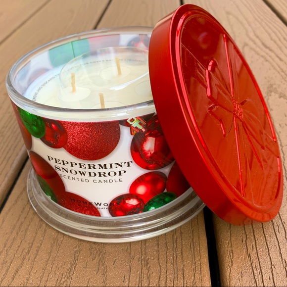 🆕HARRY SLATKIN HOMEWORX “PEPPERMINT SNOWDROP” 18oz CANDLE 4-WICK NWT!!! - Picture 5 of 5